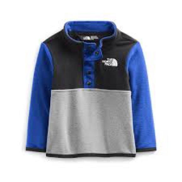 The North Face Other - The North Face Glacier Fleece 1/4 Snap Pullover Baby 12-18M Blue Gray Colorblock